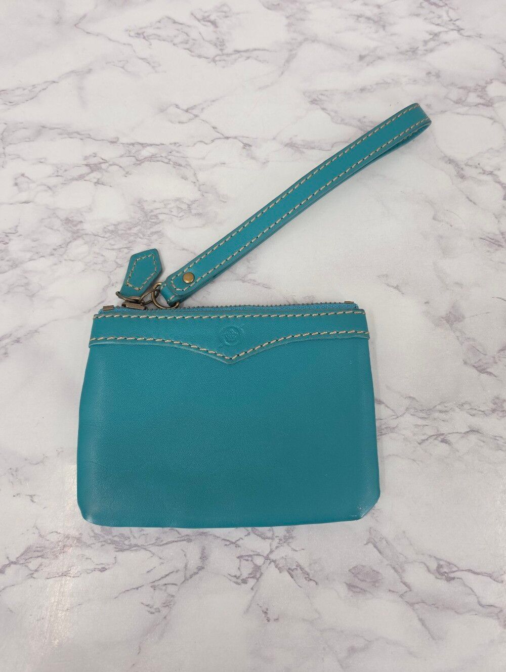 Born Turquoise Leather Wristlet Wallet Small